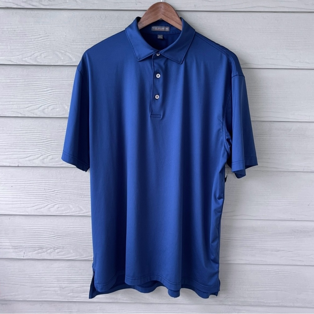 Peter Millar Summer Comfort Performance Polo Shirt Men’s Large Aqua Green ￼
